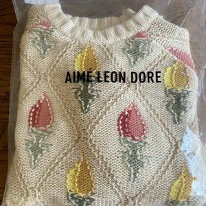 Aime Leon Dore SWEATERS Floral Knit Sweater size medium